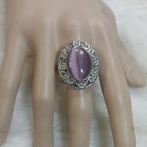Paparazzi Silver Ring with Lavender Stone Strech